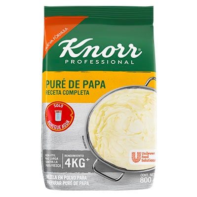 Knorr® Puré de Papa - Con Knorr® Puré de Papa sólo agrega agua y estará listo en un minuto.