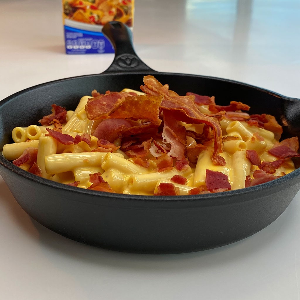 Mac & cheese con trocitos de tocineta – - Receta