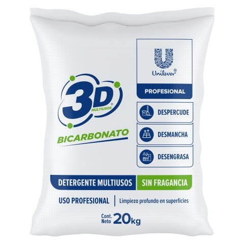 Detergente Polvo 3D Multiusos PRO 20Kg - Conoce nuestro detergente en polvo multiusos 20kg concentrado sin fragancia