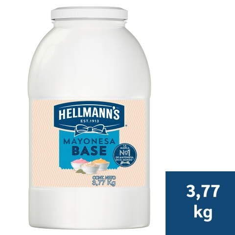 Hellmann's® Mayonesa Base 3.770 kg - Descubre Hellmann’s® Mayonesa Base, es una salsa equilibrada en sabor y consistencia, por lo que ofrece un gran rendimiento.
