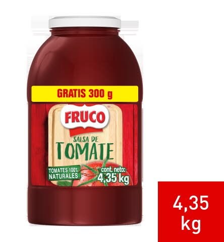 Fruco® Salsa de Tomate Galón / 300 gramos gratis - Fruco® Salsa de Tomate Galón es el auténtico sabor con trozos de tomate y color natural. ¡Pídela ya mismo en la tienda online de UFS!