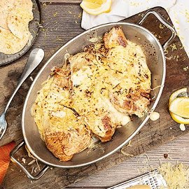 Pollo con Gratín de Parmesano