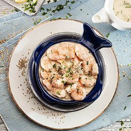 Salteado de camarones