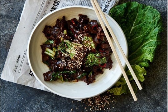 MONGOLIAN BEEF AL ESTILO KOREANO   – - Receta