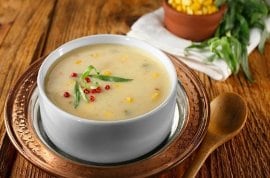 Crema de maiz y queso cheddar