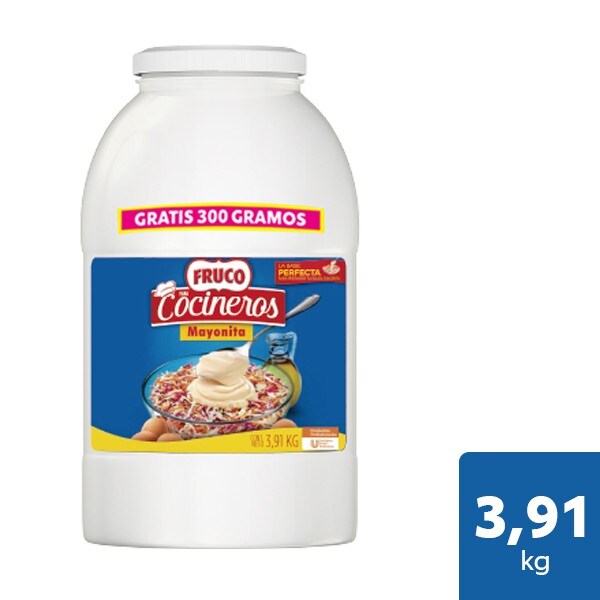 Fruco® Cocineros Mayonita Galón / 300 gramos gratis - Pide aquí Fruco® Cocineros Mayonita Galón con esa textura suave y cremosa que a tus comensales les gusta.