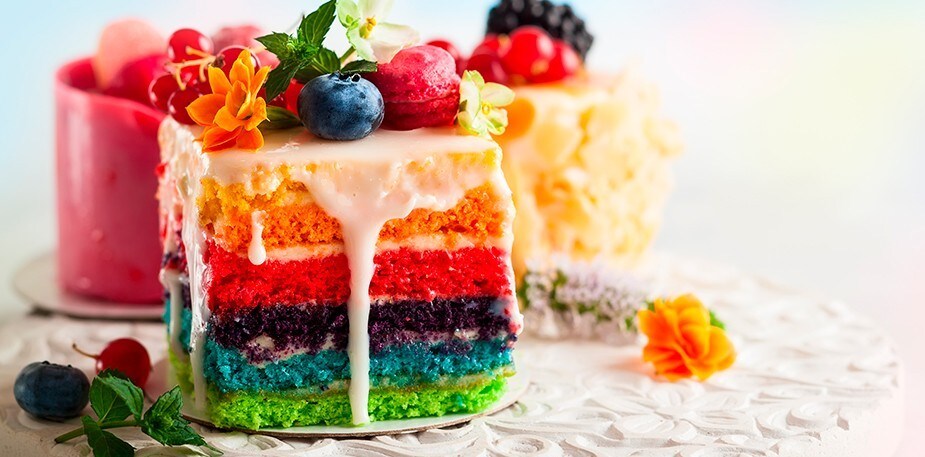 Fotografía para pastel de arcoíris